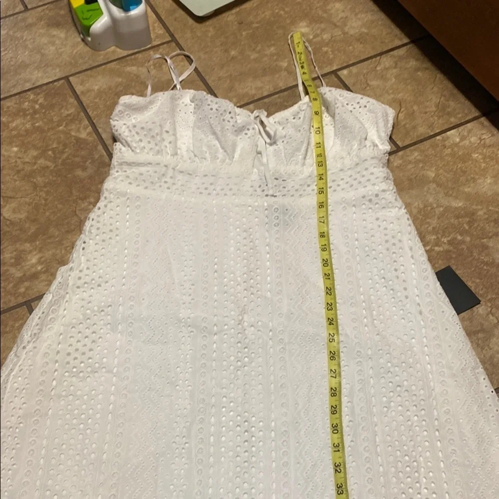 Lulu’s Chic White Eyelet Pattern Maxi Dress XL Summer Wedding Guest - Picture 10 of 14